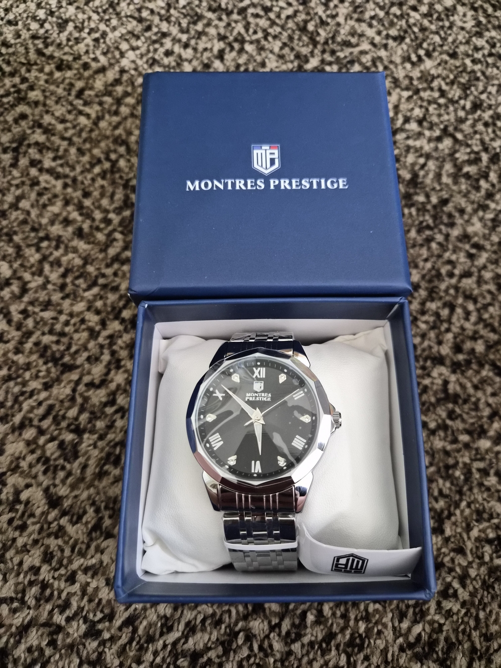 Montres Prestige Men's Stainless Steel Watch in Black NEW